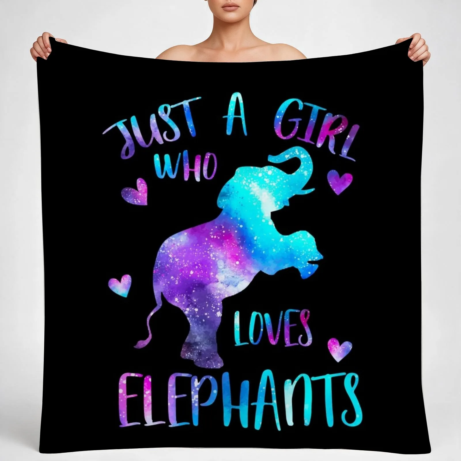 Just a girl who loves Elephants Throw Blanket couch cozy soft plush fuzzy picnic outdoor blanket