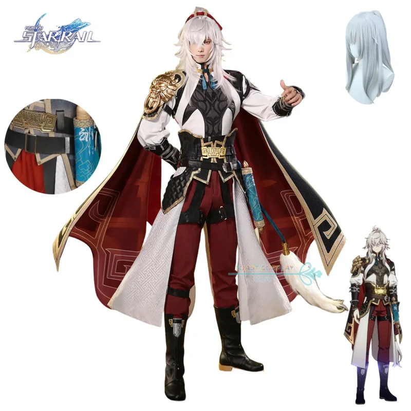 Jing Yuan cosplay costume hookai star rail cosplay game cos wig suit full set helm master Xianzhou Luofu Halloween party