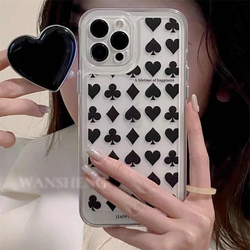 TD16 Spades Love Heart For Xiaomi 6 8 9 10 11 12 Pro Lite SE 12X MIX 3 4 Civi CC9 CC10 Case DIY TPU Soft Cover