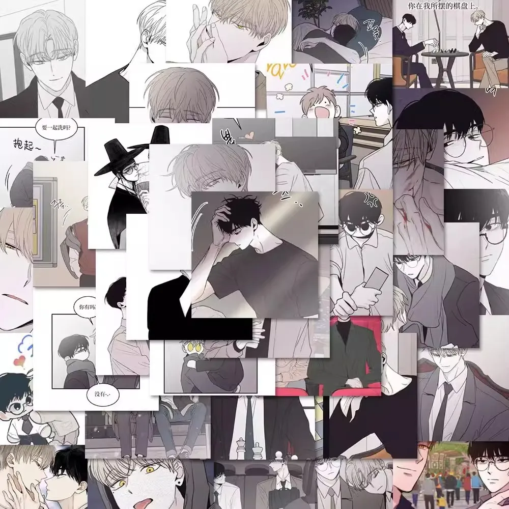 54 Pcs/Set Korean Manhwa Checkmate Sticker Jeong Eunsung, Lee Suhyun Comic Characters DIY Laptop Suitcase Waterproof Stickers 