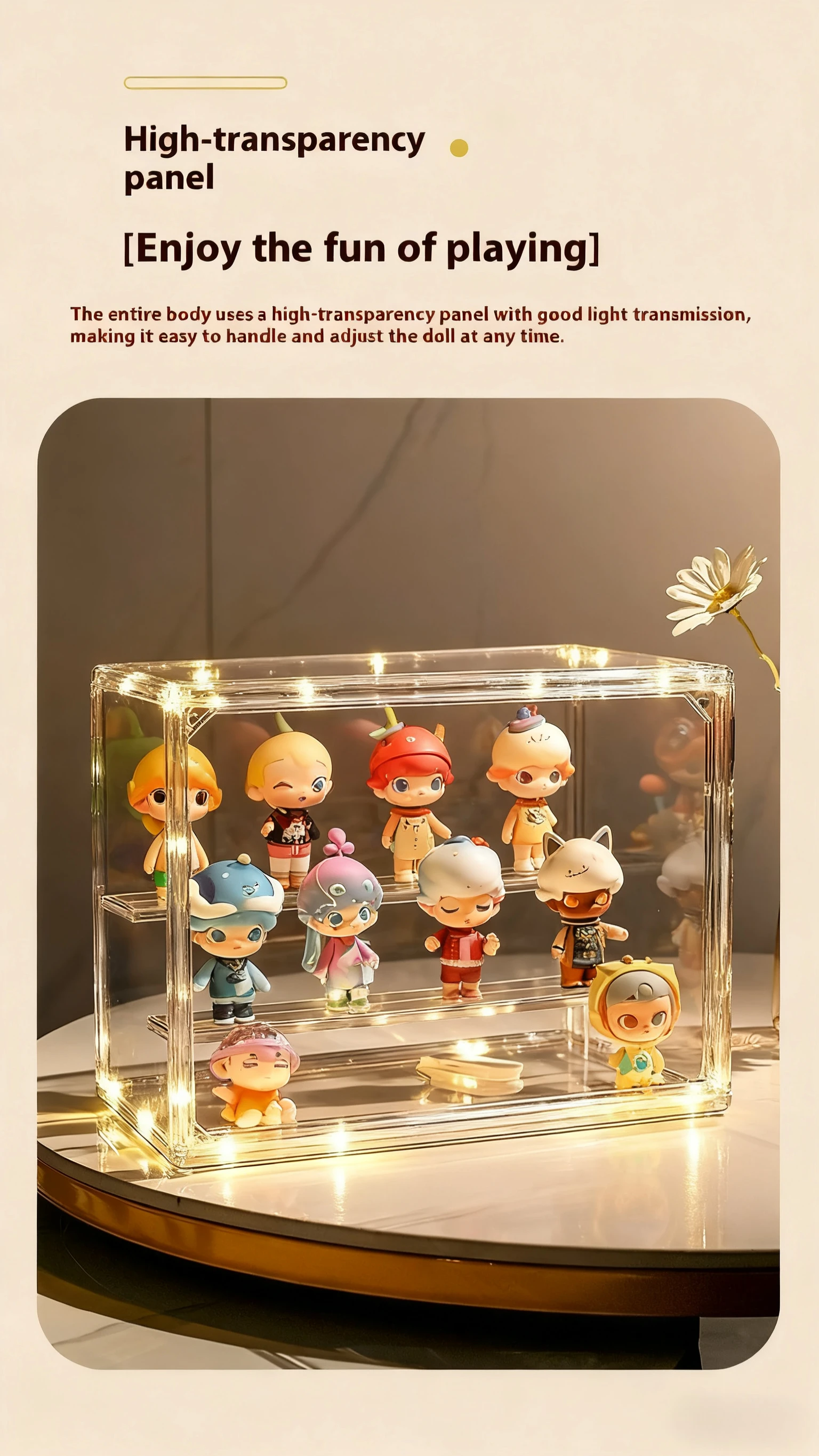 

Clear Acrylic Display Case Doll Toys, Mini Figures, Car Models Display & Storage Box Essential Home Storage Solution