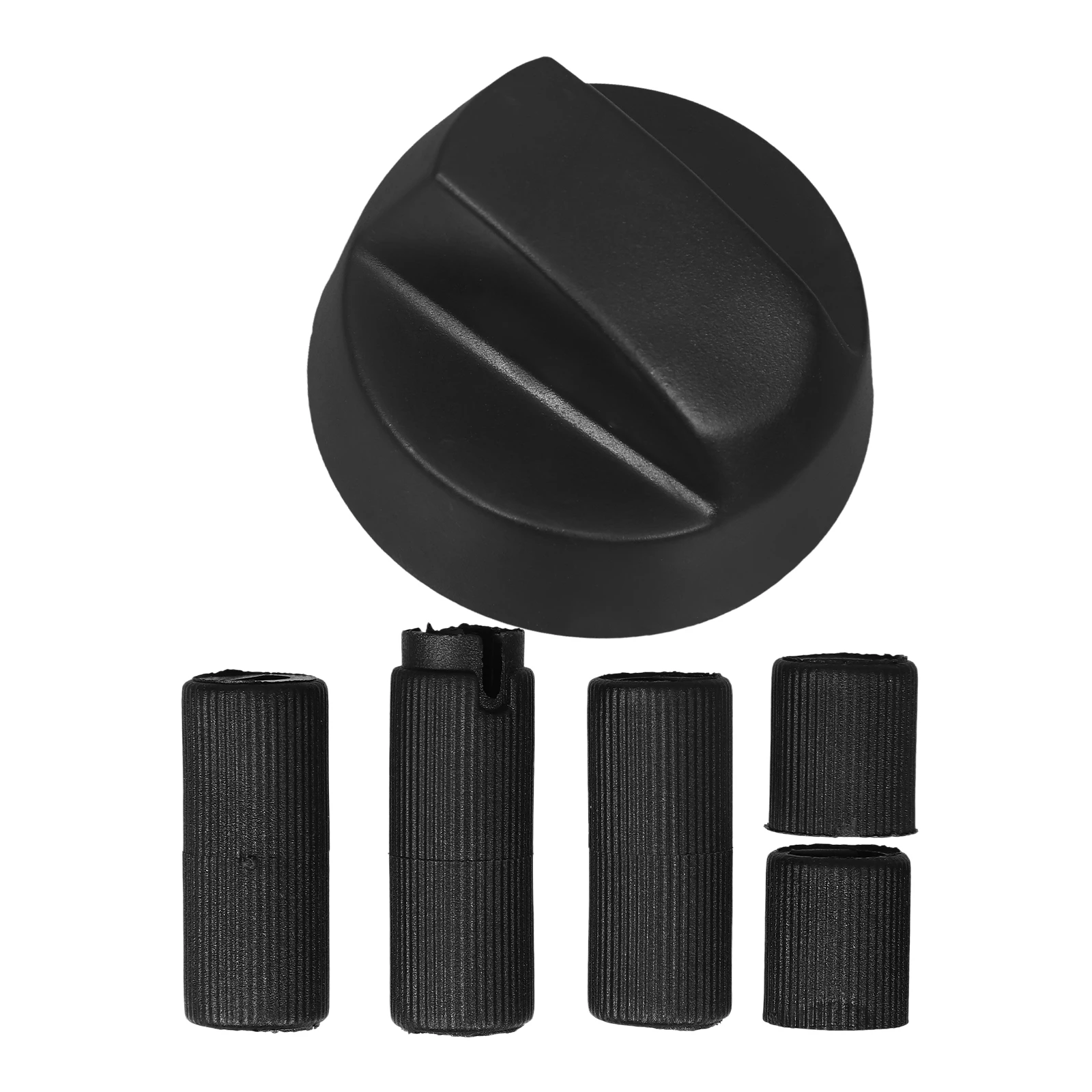 Perillas de Control universales negras para parrilla de Gas, 5 adaptadores, repuesto resistente al calor para quemador con temporizador, Compatible con rango de barbacoa