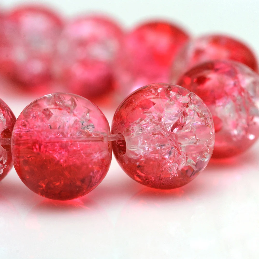 1Strand Baking Painted Crackle Glass Beads Strands Round Red 4mm Hole: 1.1~1.3mm about 200pcs/strand 31.4 inch