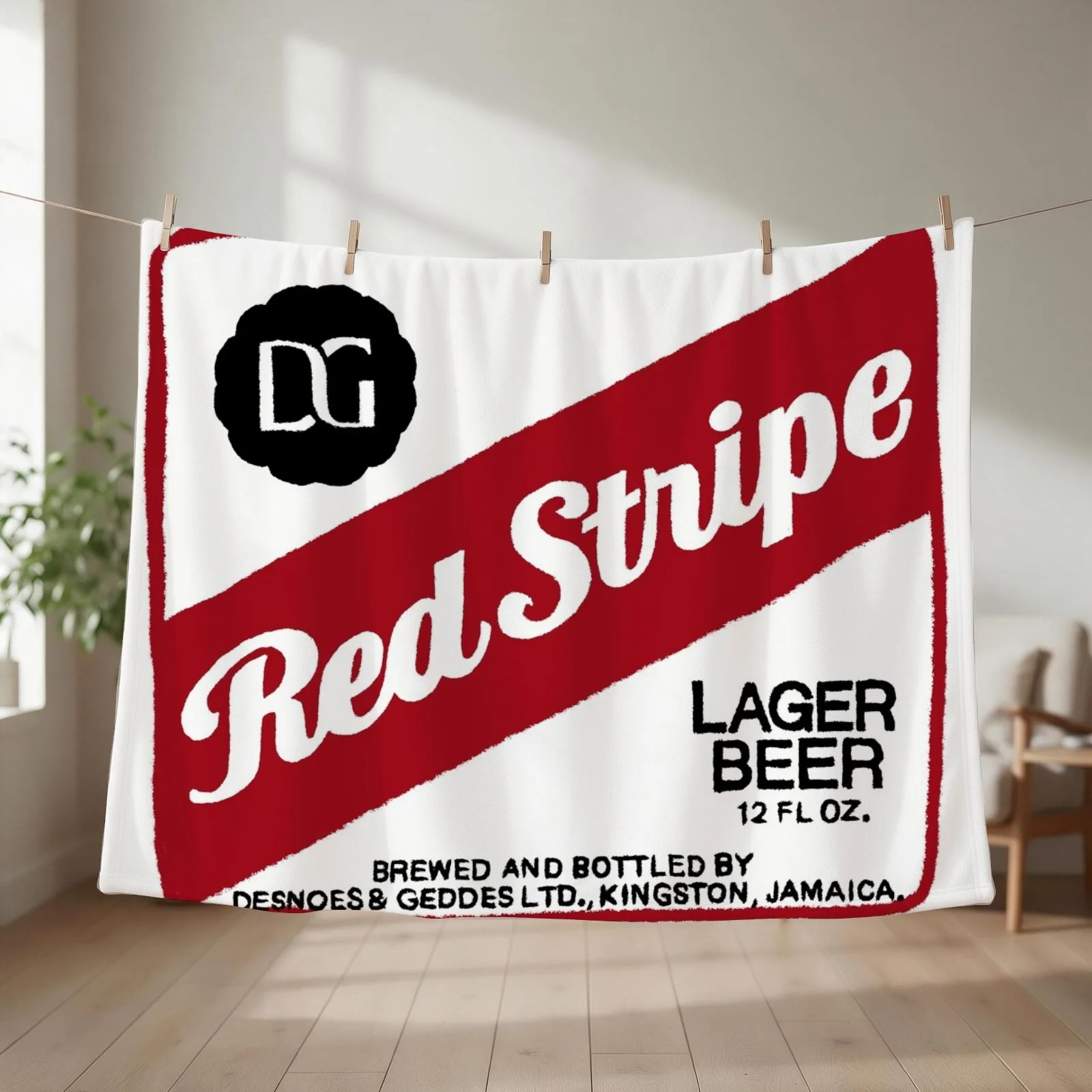 Red Stripe transparent POP Throw Blanket couch cozy soft plush fuzzy picnic outdoor blanket