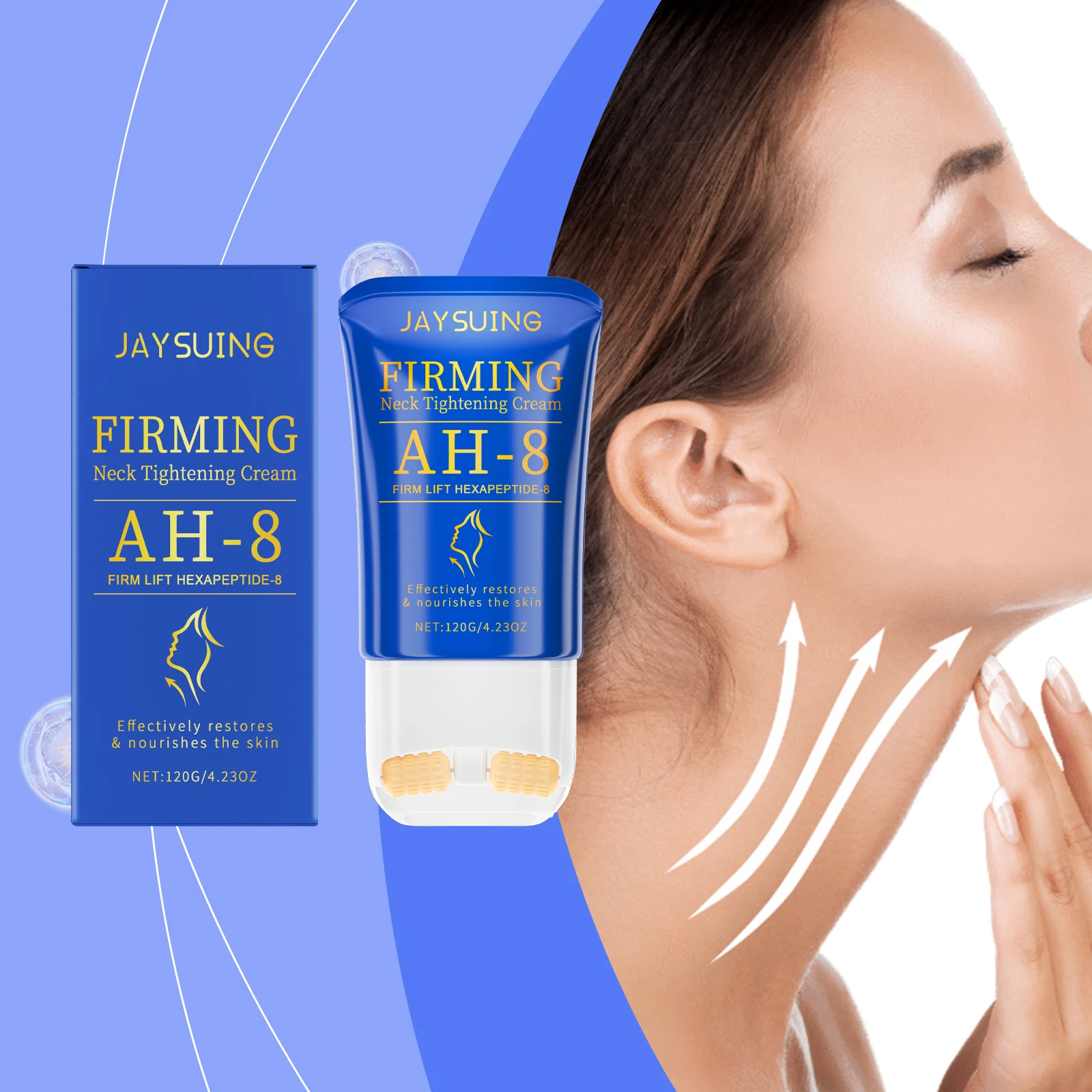 

Neck Roller Cream Lift Firm Moisturize Brighten Neck Skin Remove Double Chins Reduce Fine Lines Anti-Wrinkle V-Shaped Face Cream