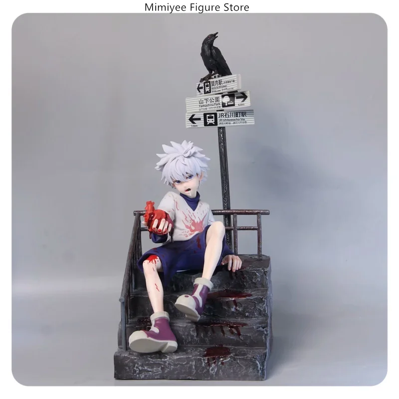 

34 см Hunter x Hunter Killua Zoldyck Heart Snatching Sitting Pose Аниме Фигурка Модель Статуя