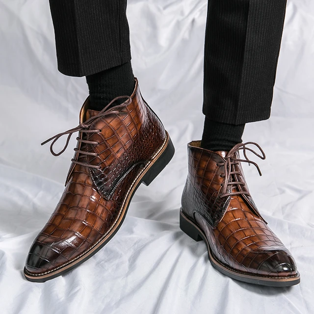 Mens crocodile ankle boots hot sale