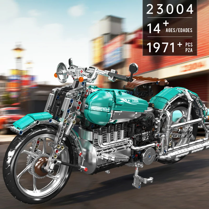 1971 Uds. Modelo de ladrillo de motocicleta de crucero americano colección de juguetes adornos de bloques de construcción de motocicleta regalos de vacaciones para niños adultos