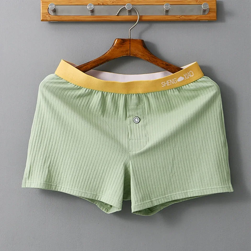 1pc Men Cotton Boxers Shorts Breathable Loose Underwear Middle Waist Underpants M~2XL Large Size Boxer Briefs Trunks Homewear