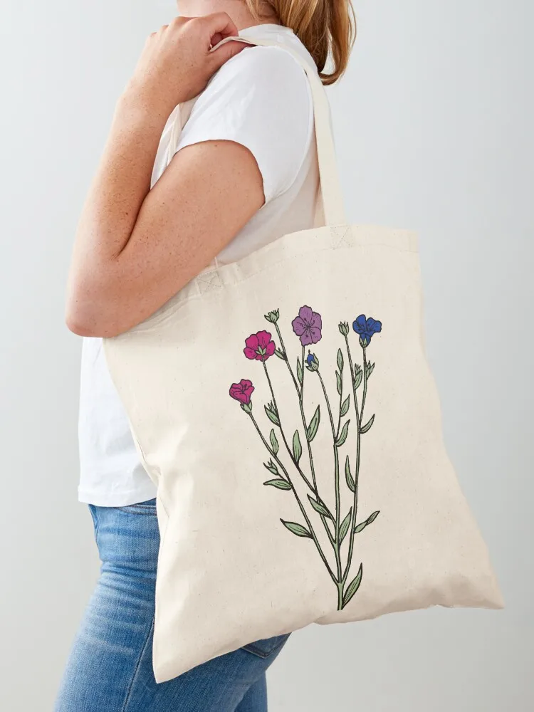 

Subtle Bi Pride Flax Sprig Tote Bag handbag tote bag screen Women's shopping bag shopper women canvas