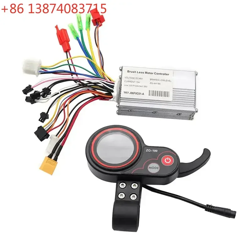 AEF2-48V Controller+ZQ-100 Mileage Meter Speed Adjustable Electric Scooter Meter 6 Pin Display Replacement For Electric Scooter