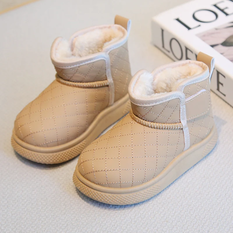 

Thick Warm Plush Boots For Children 2025 Trend Fashion Boy's Girl's Snow Boots Soft-soled Kid's Velvet Boots Winter Shoes Kids
