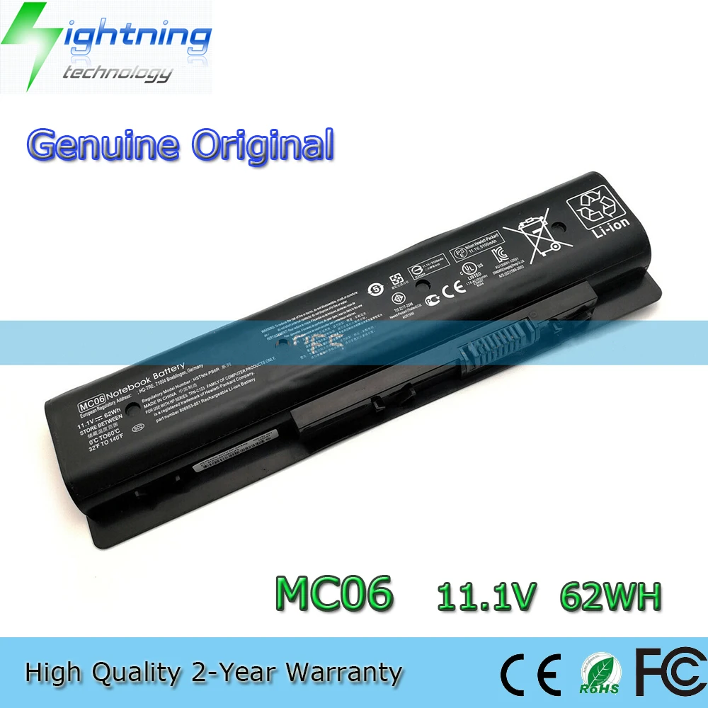 

Новый оригинальный аккумулятор для ноутбука MC06 11,1 В 62 Втч для HP Envy 17-n000 17-r000 m7-n000 MC04