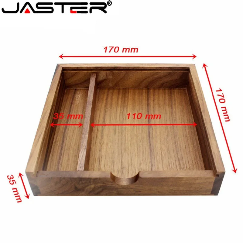 JASTER (1 Buah Gratis LOGO) Foto Album Unik USB + Kotak Kayu Walnut Pendrive USB Flash Drive 8GB 16GB 32GB 64GB(170*170*35 Mm)