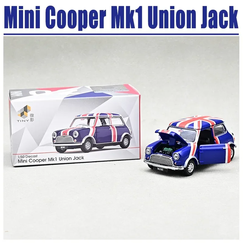 Tiny 1/50 Mini Cooper Mk1 Union Jack Alloy Toy Motor Vehicle Diecast Metal Model Gifts