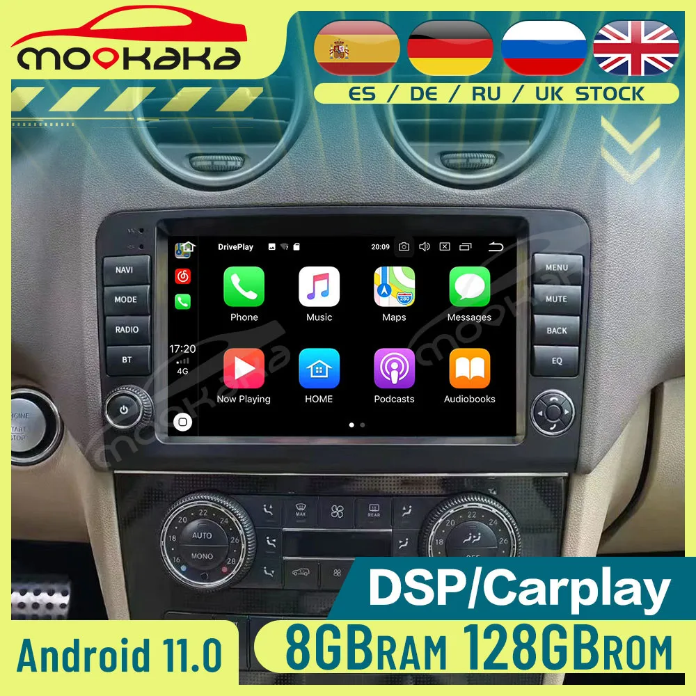 Android 11.0 8GB+128GB For Mercedes Benz ML GL 2006 - 2012 Car GPS Navigation Multimedia Player Tesla Style Aut Stereo Head Unit