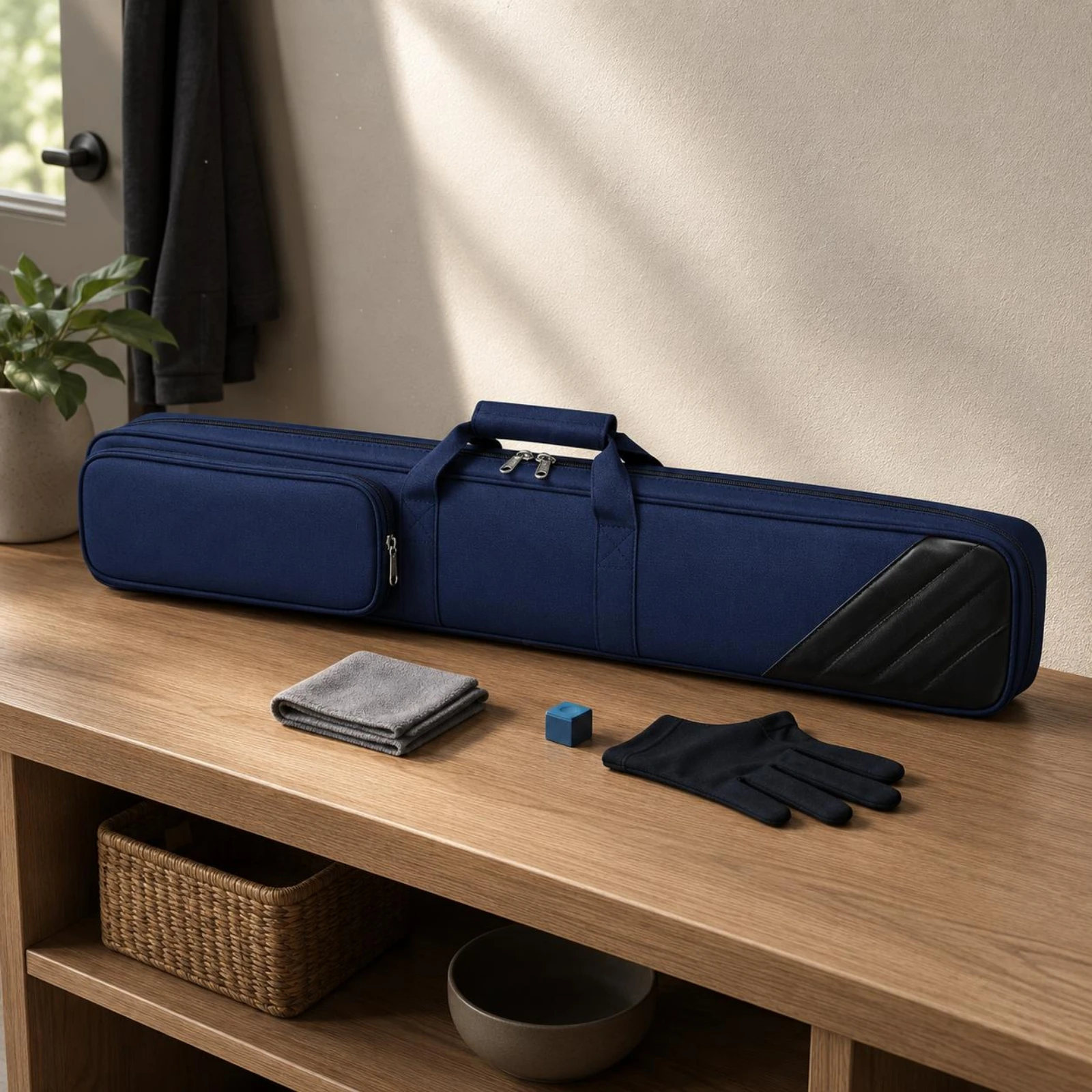 Billiard Cue Carrying Case Thickened Oxford Cloth Billiard Cue Case Game Gear Storage Flannel Flannel Interior Zippered Pocket
