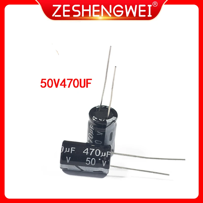 10PCS 50V 470UF Aluminum Electrolytic Capacitor 470uF 50V 10*17mm NEW Electrolytic Capacitor Size：10x17