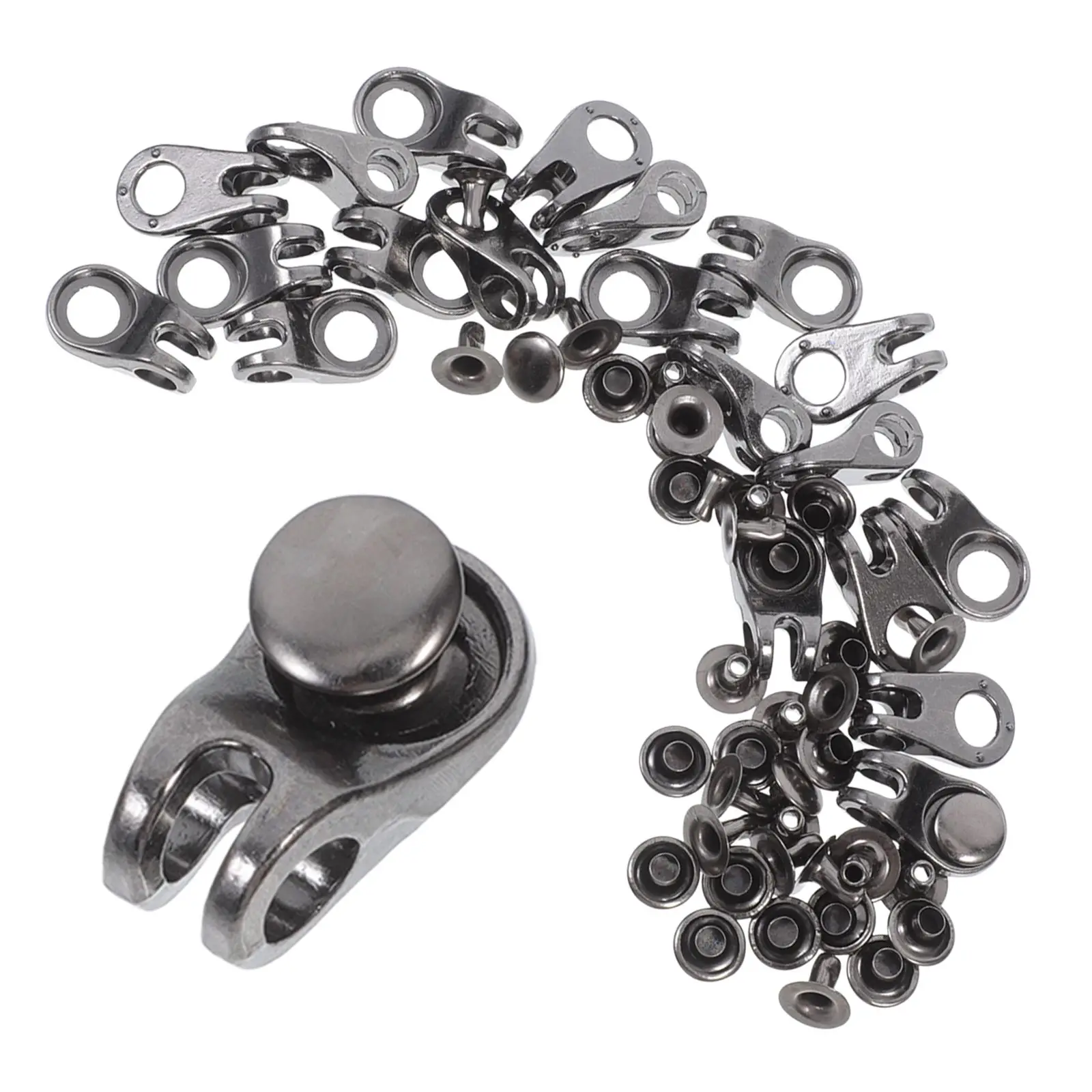 

20 Sets Black Metal Shoe Boot Buckle Lacing Hooks Round Eyelet Kit Shoelace Hooks Repair Supplies Lightweight Easy Install