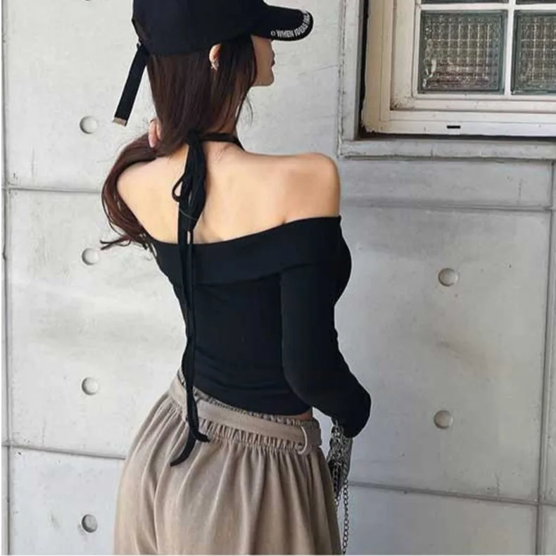 Sexy Shoulder Bared Long Sleeve Top Dongda Gate New Arrival Women's Fragrance Kimono Style Tunic for Autumn Season Ladies Wear