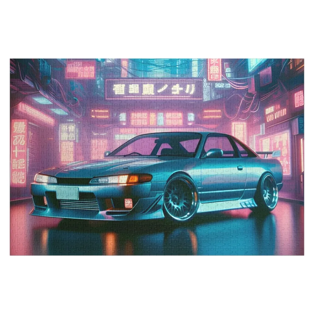 

Silvia S13 in Neon Cyberpunk City Jigsaw Puzzle Customs With Photo Novel Toys For Children 2022 Personalized Gift Married Puzzle