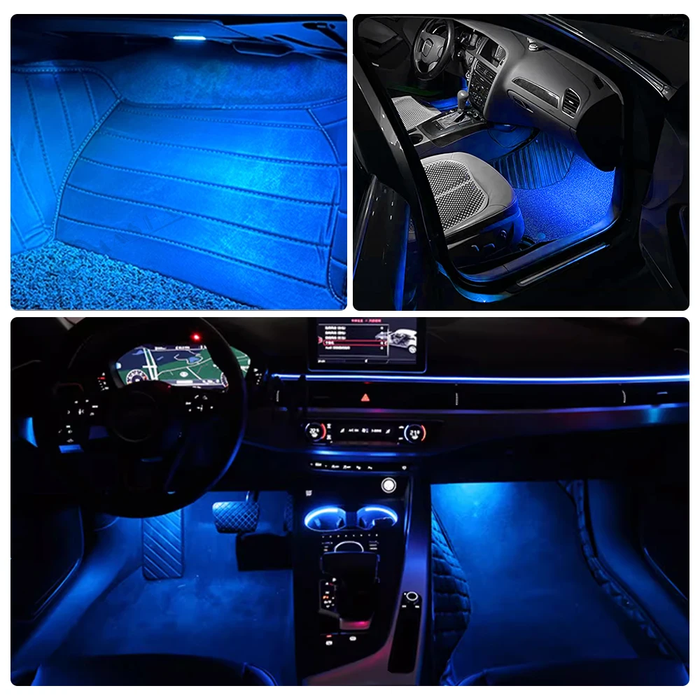 For Audi A1 8X A3 8V 8Y A4 B8 B9 A5 8T A6 C6 C7 C8 A7 A8 D3 D4 D5 Q2 Q3 8U F3 Q5 8R FY Q7 4L 4M Car Footwell Lights Accessories