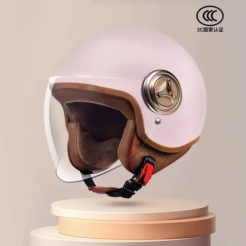 

Motorcycle helmet with sunshade, riding a motorcycle, 3/4 semi-open helmet, retro scooter, motorcycle cap, suitable for Harley.