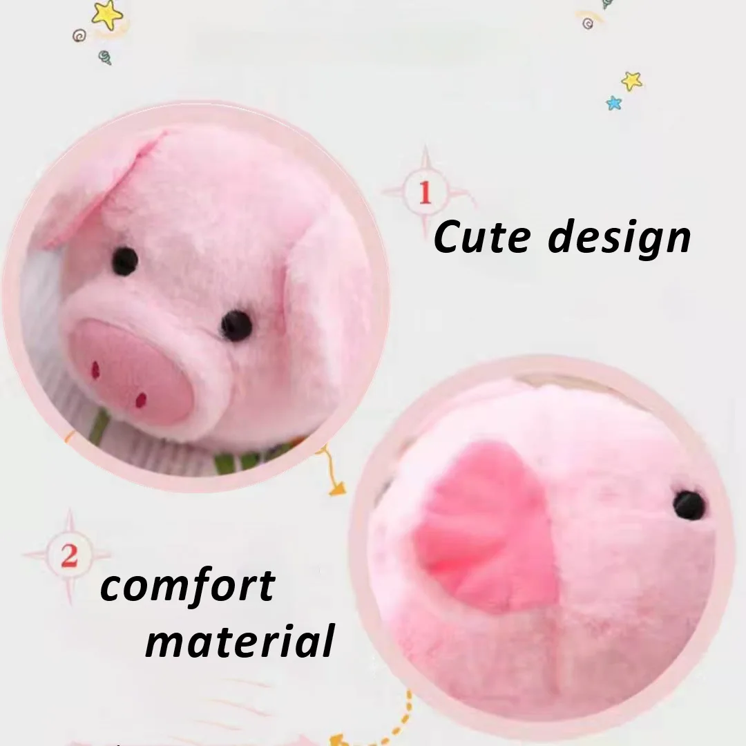 2022 Ins Hot Cartoon Pig Cotton Shoes Girls Pink Slip On Fluffy Slipper Woman Creative Piggy Slides Loafers Shoes