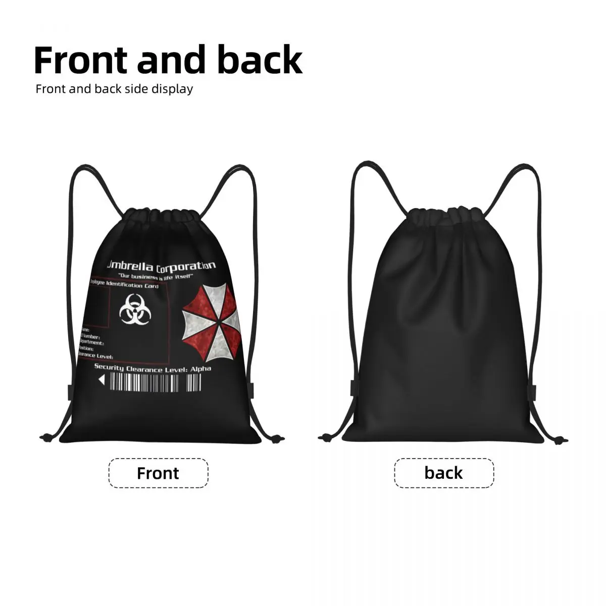 Custom Umbrella Resident Evils Game Drawstring Backpack Bags Women Men Lightweight Gym Sports Sackpack Sacks for Yoga