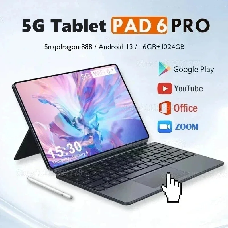 

Оригинальный планшет Pad 6 Pro, 2023 дюйма, Android, Восьмиядерный процессор Snapdragon 888, Android 13, 12 Гб, 512 ГБ