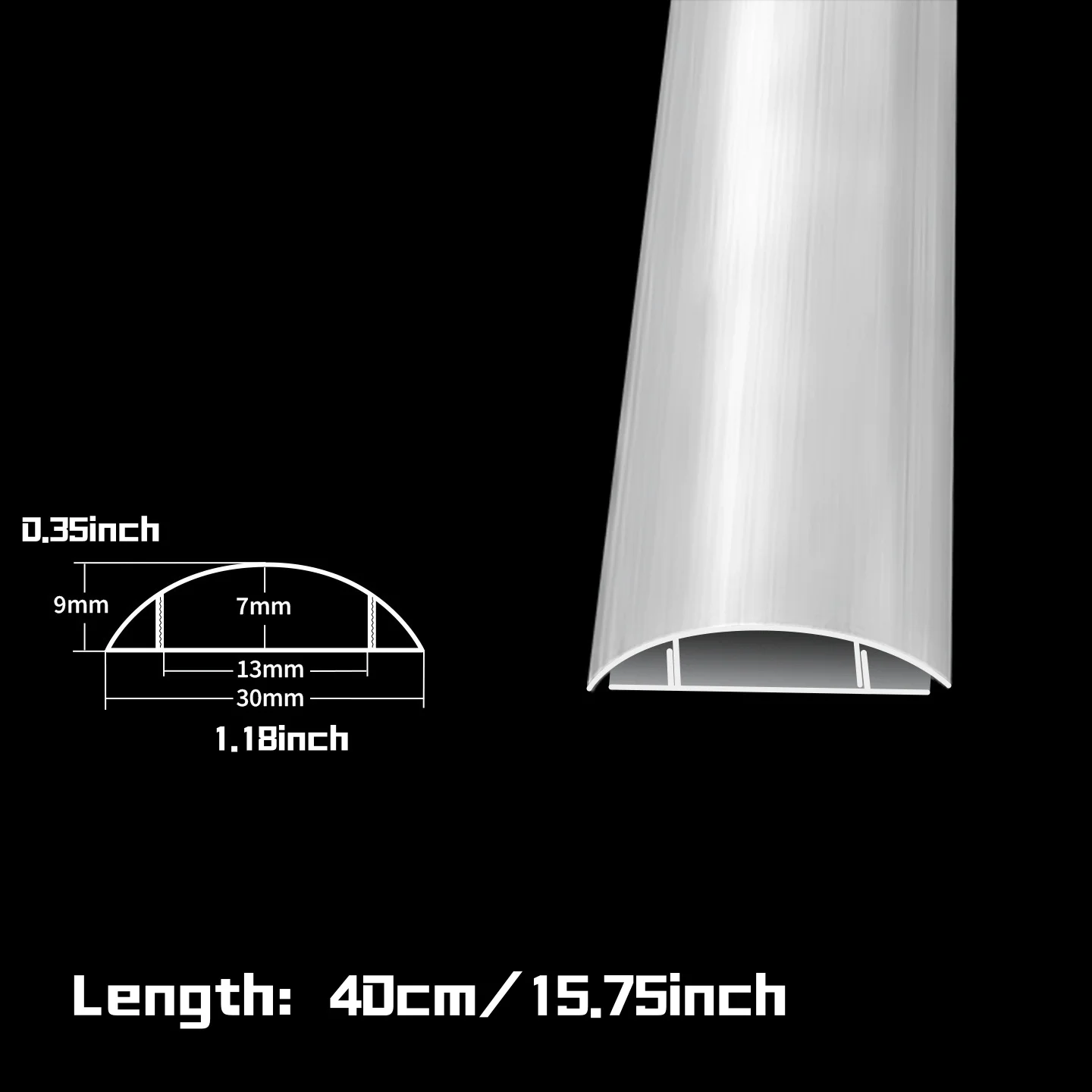 1PC 40cm/15.75inch Self-Adhesive Semicircular Floor  Cable Cover for Surface-Mounted Curved Anti-Tripping Light Surface Cable Ma