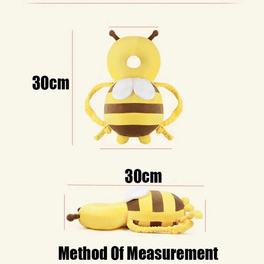 หมอนป้องกันศีรษะปกป้องด้านหลังสำหรับเด็กทารกเบาะป้องกันศีรษะสำหรับหัดเดินมีหมวกป้องกันการหกล้มหลังถือการ์ตูนเพื่อความปลอดภัยสำหรับเด็กบิบิบิบิบิบิ
