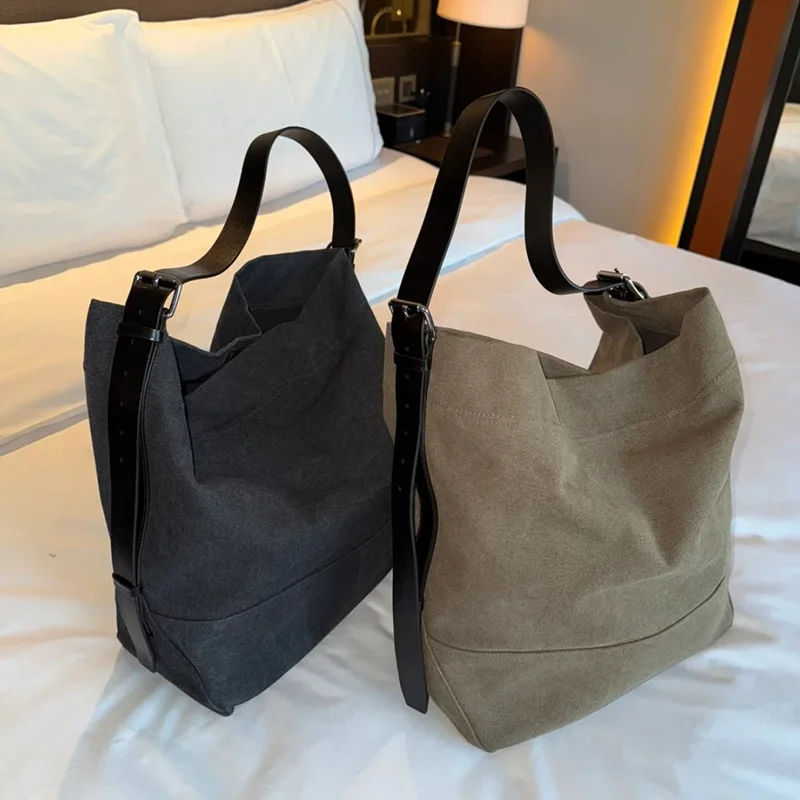 

2025 New Brand Tote Bag Retro HOBO Bag Adjustable Large Capacity Canvas Shoulder Messenger Bag Luxury Brand Unisex Tote Bag