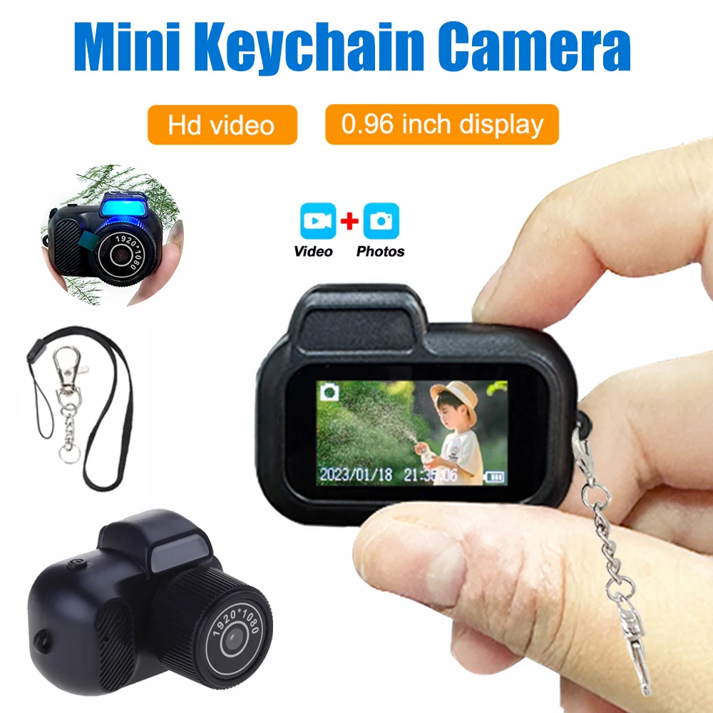 

Keychain Camera Mini Support TF Card With Display HD 1080P Tiny Camera Digital Camera for Kids Portable Retro Micro Camera Y3000