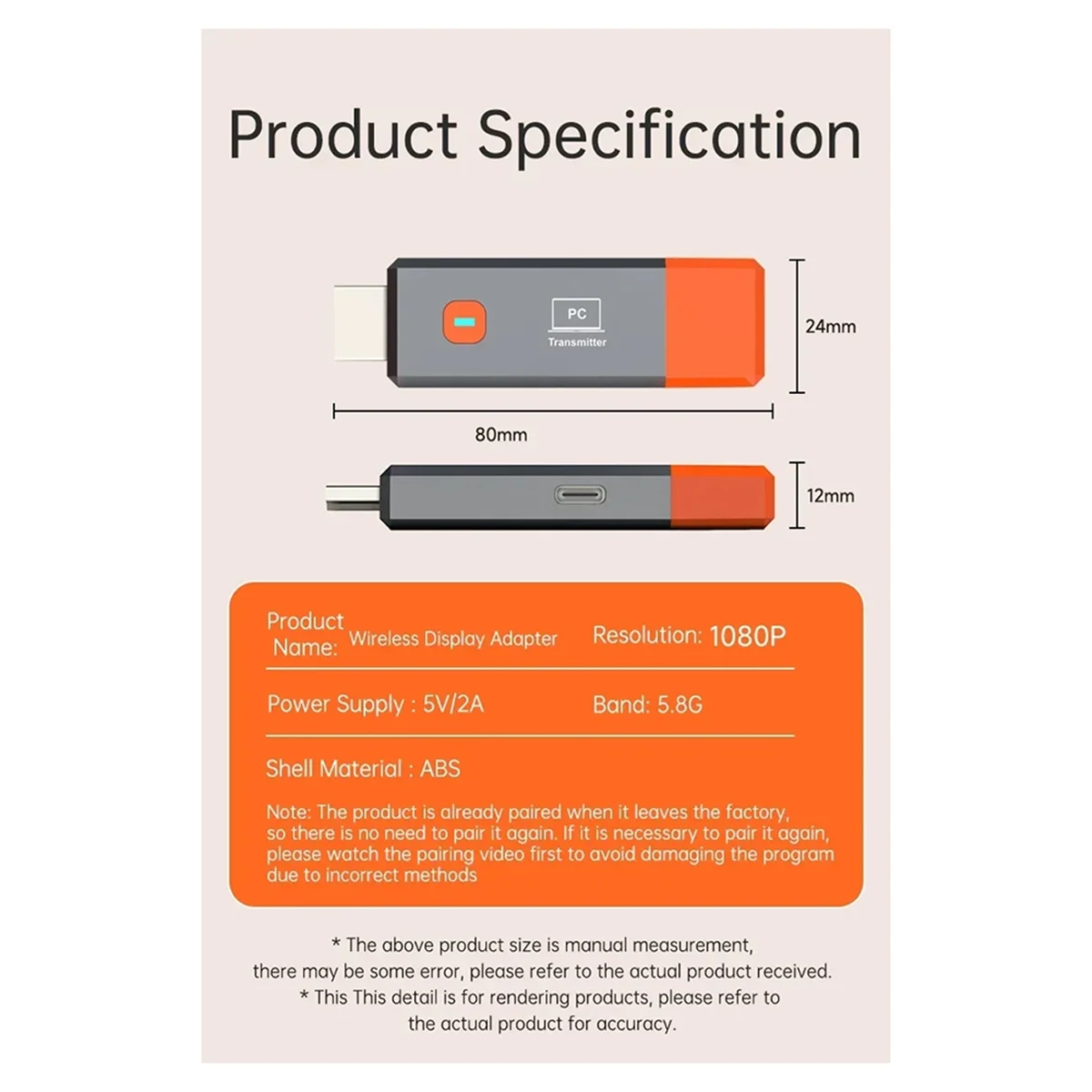 ABAC-1080P 50M لاسلكي HDMI متوافق موسع جهاز ريسيفر استقبال وإرسال الفيديو محول جهاز استقبال للتليفزيون دونغل للكاميرا الكمبيوتر إلى التلفزيون