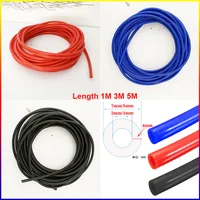Manguera Universal de silicona para vacío de coche, tubo de línea de carreras, azul, negro, rojo, diámetro interior de 3/4mm de espesor, 4mm de longitud, 1M, 3M, 5M