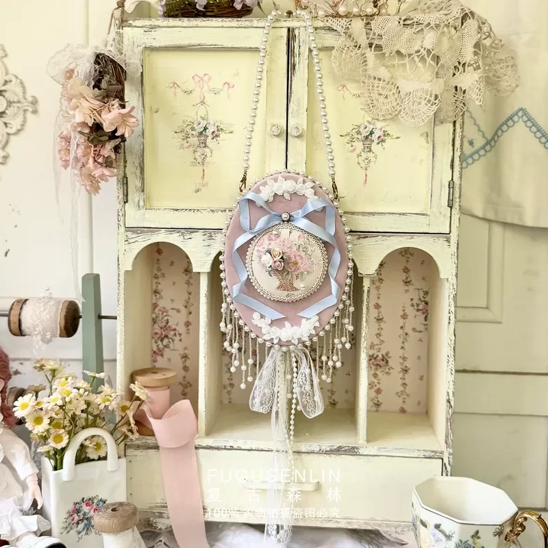 Retro French Handmade 3D Bow Simulation Flower Wall Hanging Home Decor Light Luxury Ornament for Living Room Bedroom Homestay