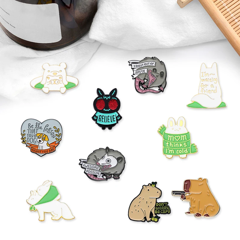 

Creative Trendy Cartoon Animal Dog Rabbit Oil Drop Lapel Brooch Badge Pin Denim Bag Gift Men Women Fashion Jewelry Accessories