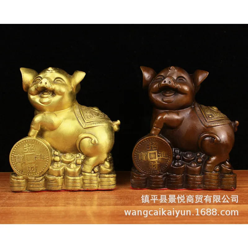 Bronze pig figurine, bronze zodiac pig, home decor, decorative piece, bronze zodiac animal Golden pig