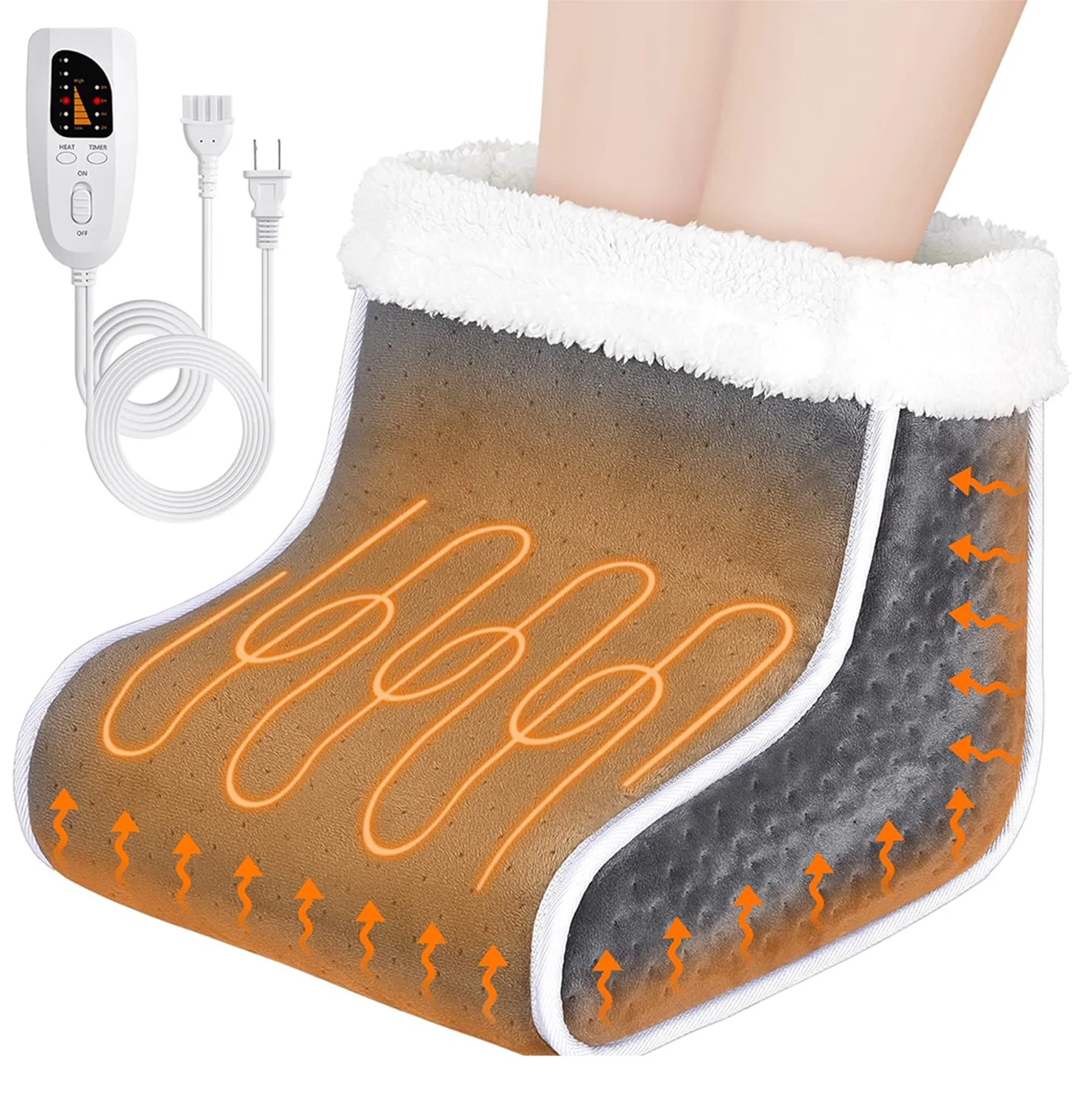 Calentador de temperatura ajustable enchufable para pies, compresa caliente, botas cálidas, almohadilla calefactora eléctrica, calefacción del tesoro caliente