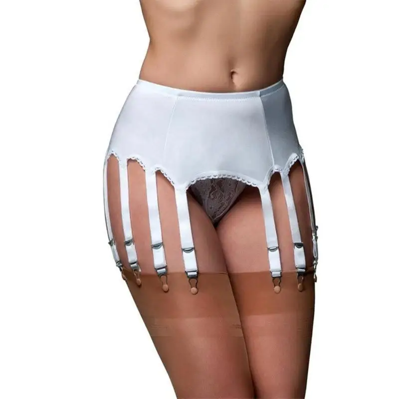 Cintos liga/cinto suspensório sexy com 10 alças clipe plástico para meias/lingerie feminina (cinto liga vende apenas)