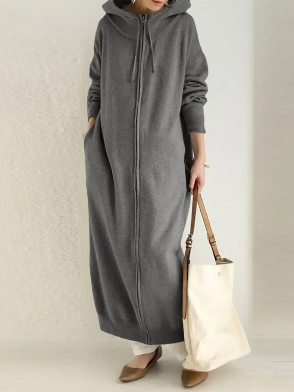 Eid Muslim Abaya For Women Dress Hoodies Sweatshirt Zipper Up Hooded Cardigan Coat Autumn Winter Causal Vestidos Long Robe 2026