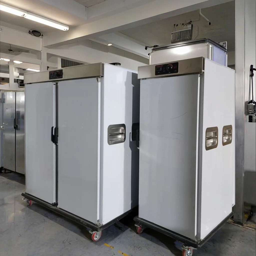 2 Doors Stainless Steel Mobile Food Warmer Carts Banquet Trolley Keep Warm Cabinet For Food Processing Machinery
