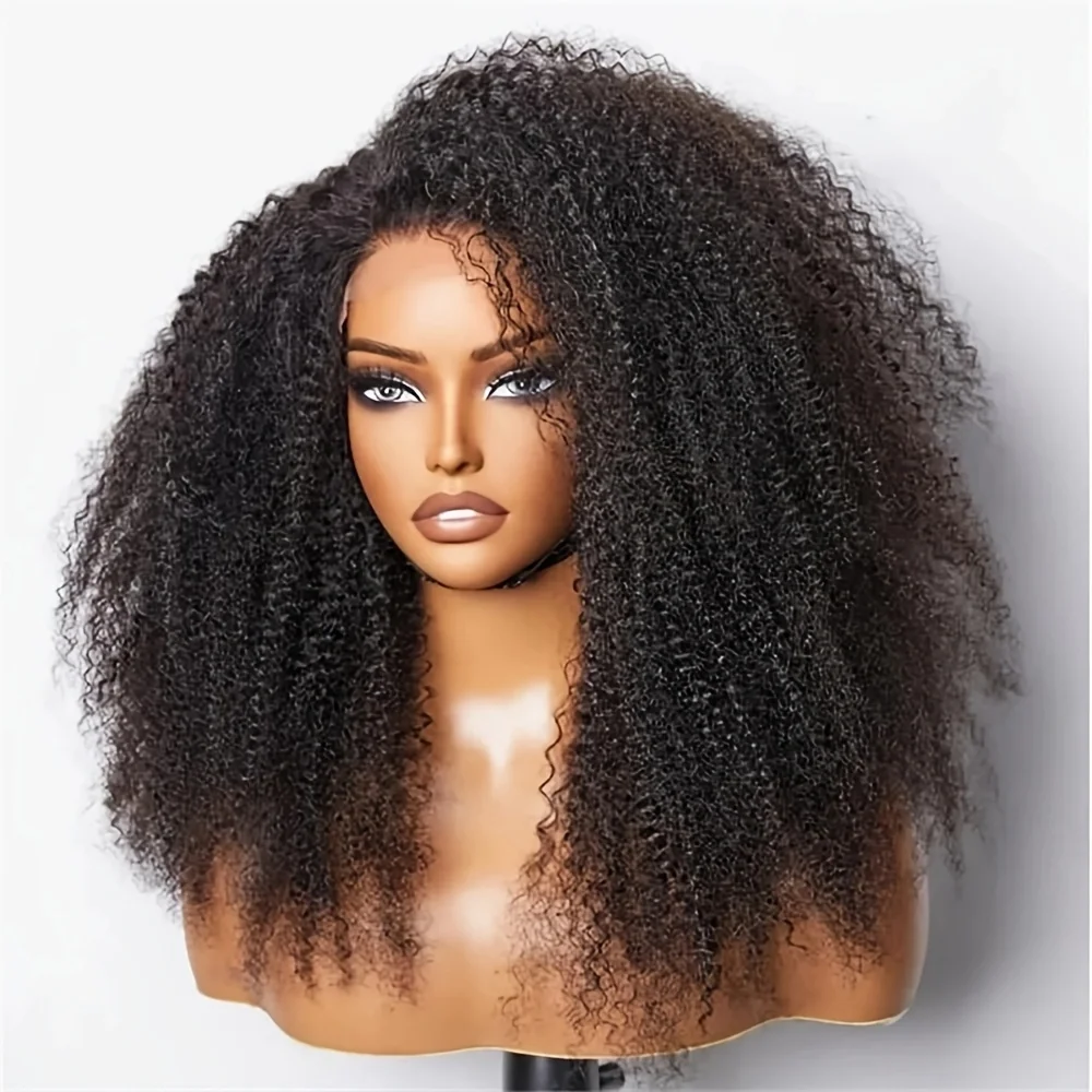 

Длинный 180 Плотность Мягкий 26-дюймовый Бесклеевой Черный Кудрявый Парик Фронта Шнурка Для Женщин Детские Волосы Предварительно Сорванные Термостойкие Ежедневно