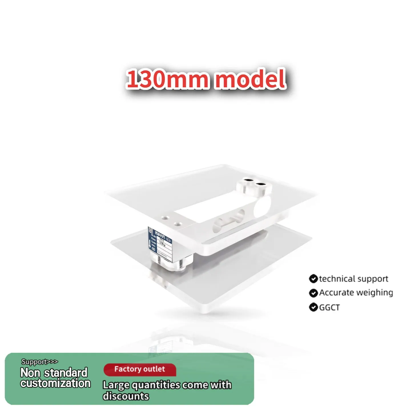 130mm Single Point Weighing Sensor Kit - Mavin Load Cell + 8mm Acrylic Plates + High Tensile Screws + Wrench with Mounting Tools