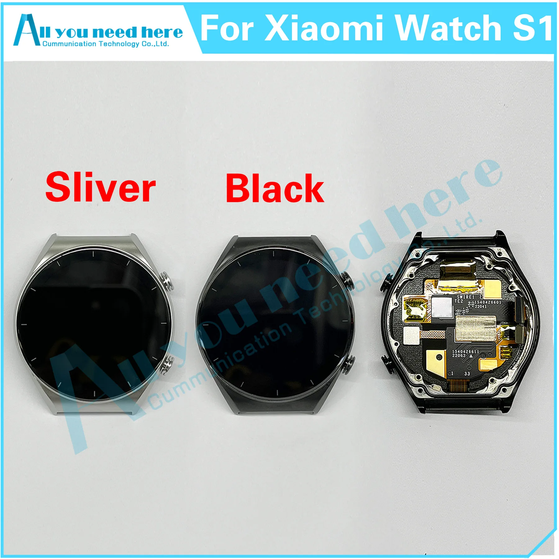 

100% Test For Xiaomi Watch S1 M2108W1 LCD Display Touch Screen Digitizer Assembly Repair Parts Replacement