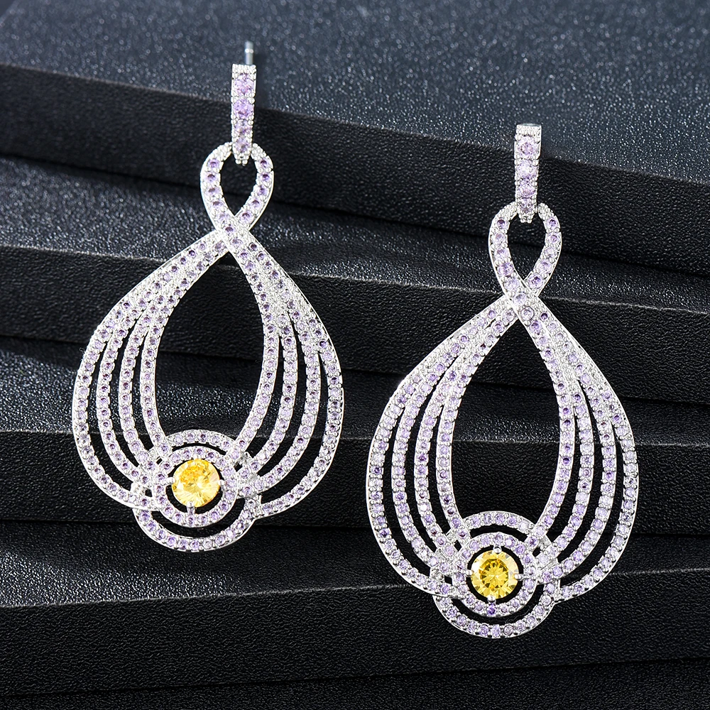 

Kellybola Fashion street style Bowknots Earrings For Women Wedding Party Cubic Zircon Dubai Bridal Earring boucle d'oreille