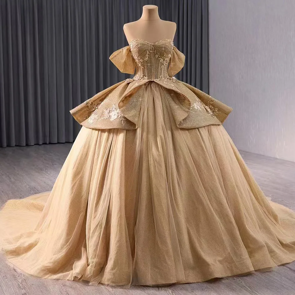 Elegant Sweetheart Luxury Evening Dress Lace-Up Back And Pearls Embroidery Customizable