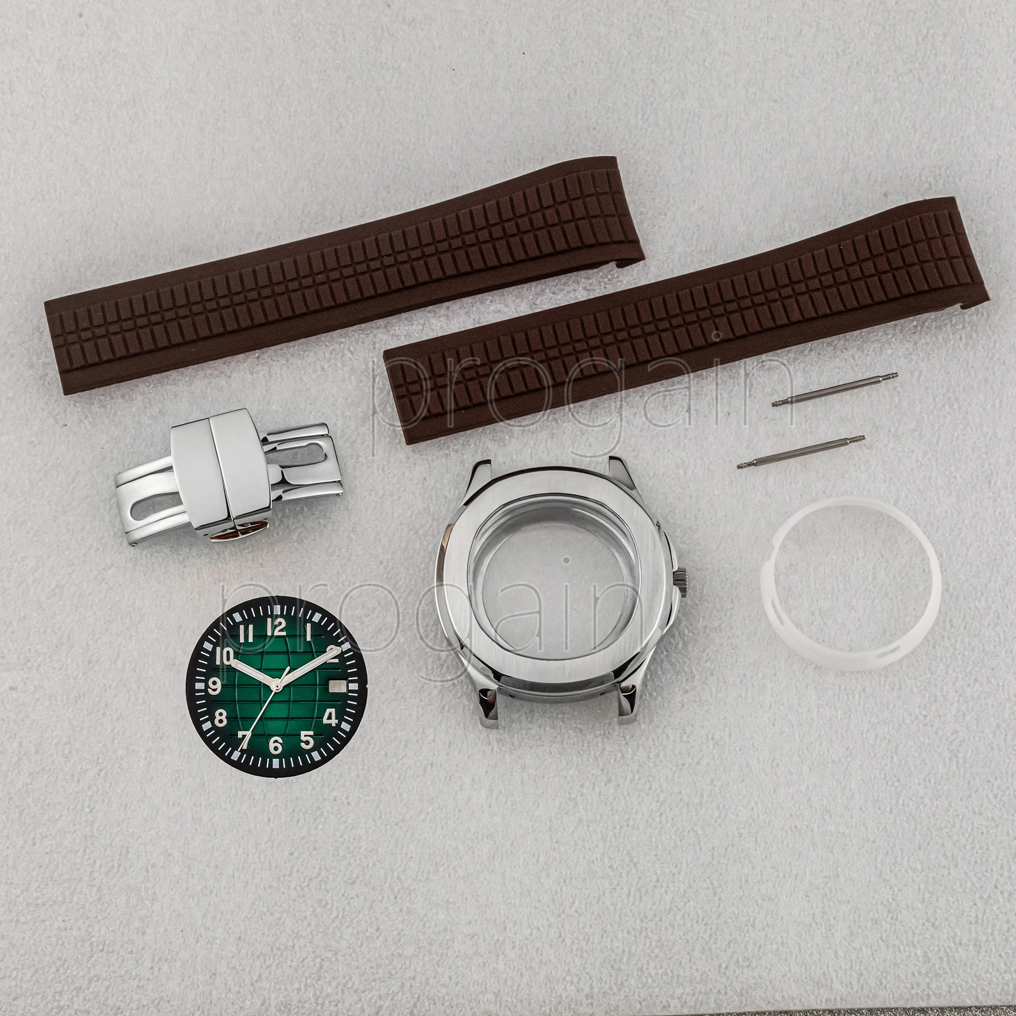 

42mm Watch NH35 Case Rubber Strap Accessories Dial for AQUANAUT Nautilus NH36 Stainless Steel Replace Mod Parts Movement