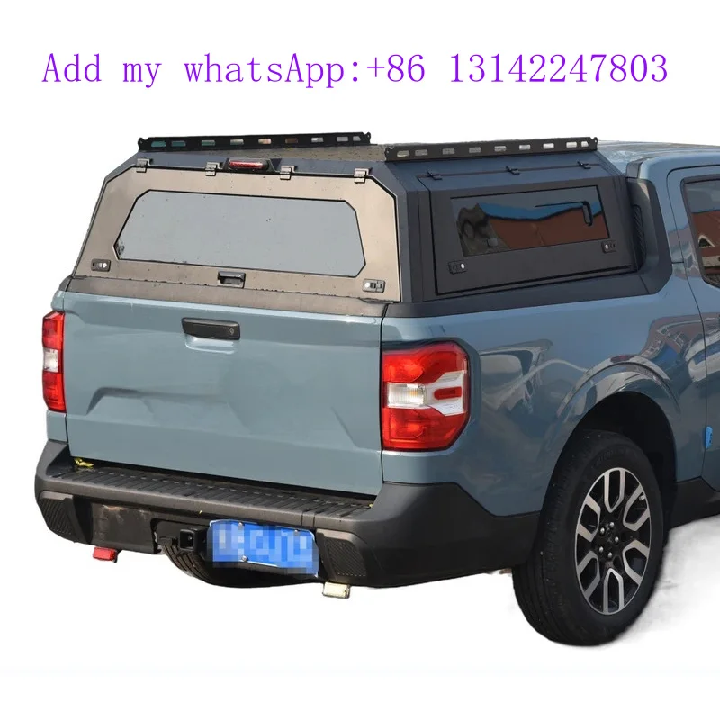

Steel Deluxe Waterproof Pickup Canopy Camper Shell Truck Topper for Maverick Pick Up Trucks